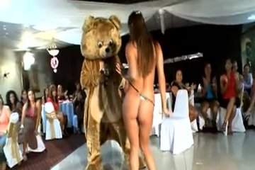 Милашки разошлись во время танца с медвежонком