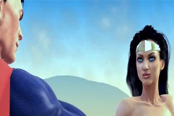Superman трахает Wonder Woman в пустыне порно мультик